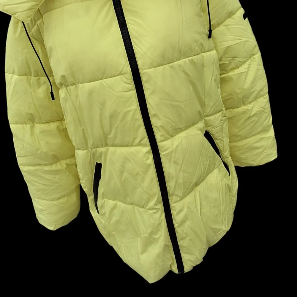 BCBGeneration Paris Puffer Jacket Hooded Yellow Full-Zip    Women Plus Size XXL - Picture 6 of 16
